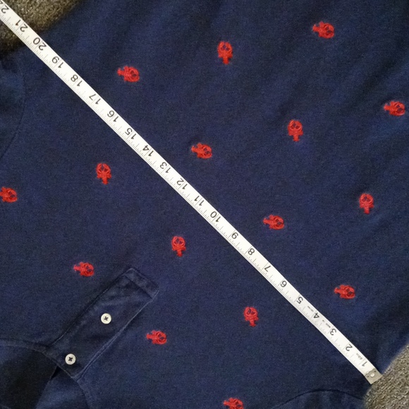 🦞RARE/VTG Polo Ralph Lauren🦞 - Navy/Red Embroidered Lobster S/S Polo - Picture 10 of 12